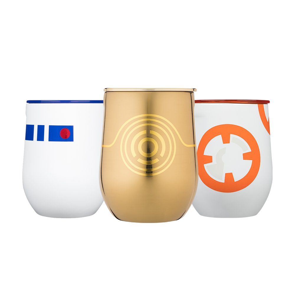 CORKCICLEが展開する、『スター・ウォーズ』のキャラクターたちをモチーフにした“Stemless”シリーズの画像。