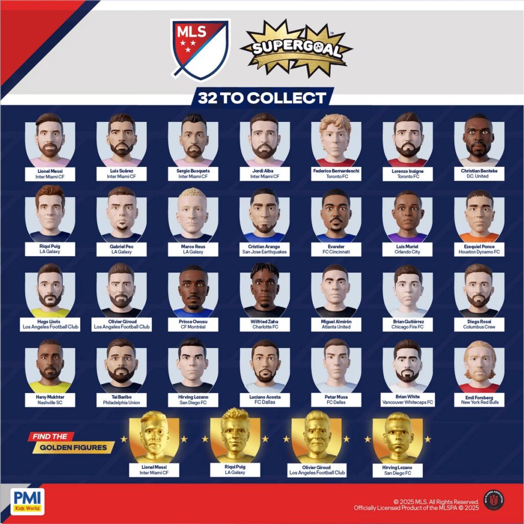 アメリカの玩具メーカー PMI が展開する「Supergoal MLS Shoe Capsule」と「FIFA Shoe Capsule」の画像。
