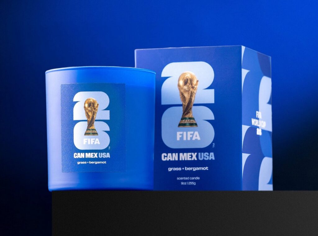 Literie Candleが展開する、2026 FIFA World Cup の公式ライセンスキャンドルコレクションの画像。