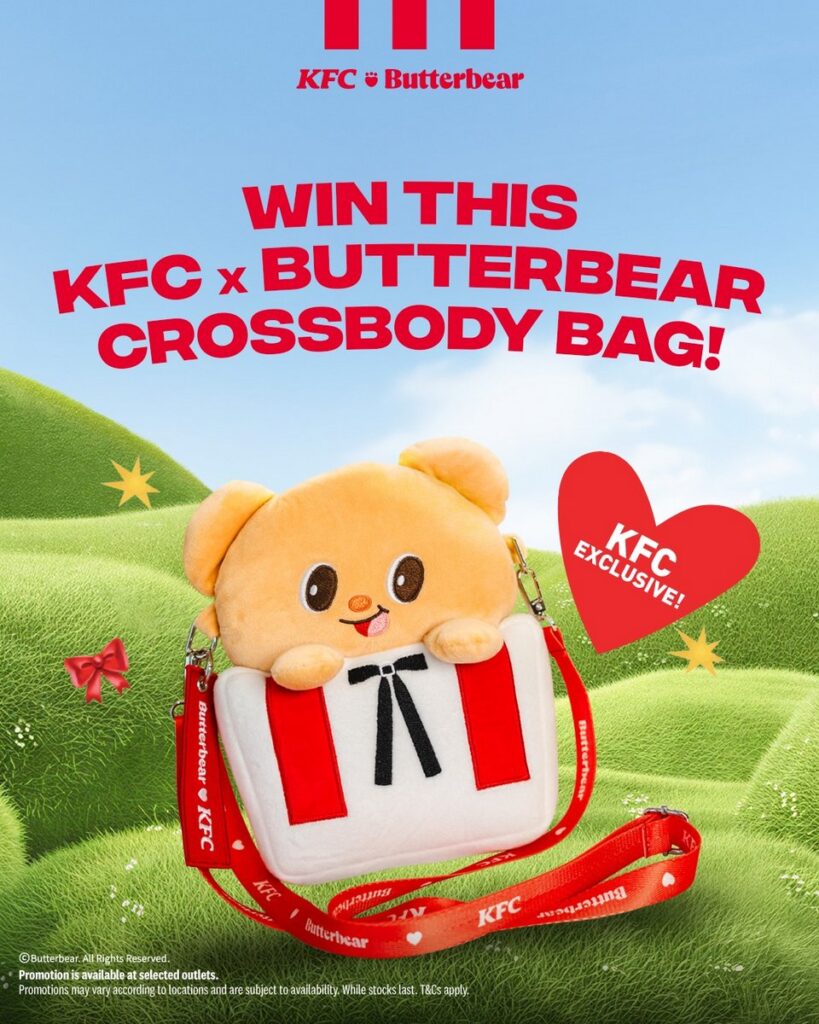 マレーシアのKFCが、タイ発の人気キャラクター Butterbear とコラボした「KFC x Butterbear」キャンペーンの画像。