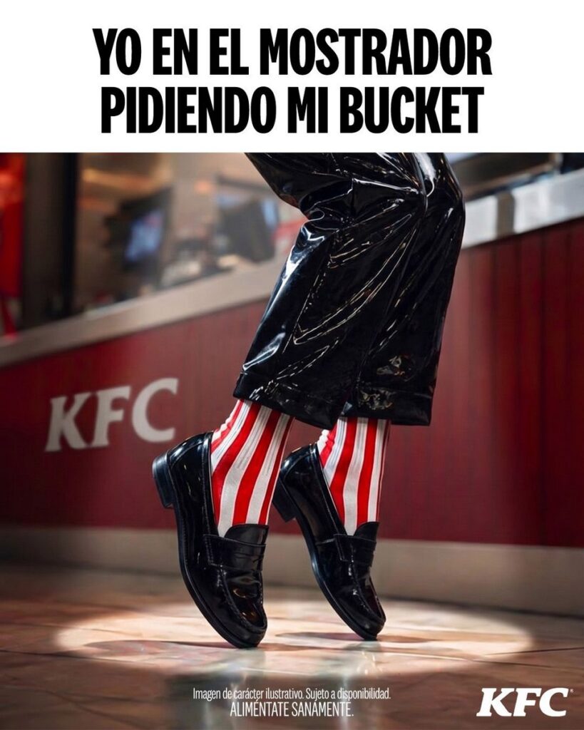 KFCメキシコがInstagramに投稿した、『プラダを着た悪魔２』と『Michael／マイケル』を完璧にオマージュしたそのクリエイティブの画像。