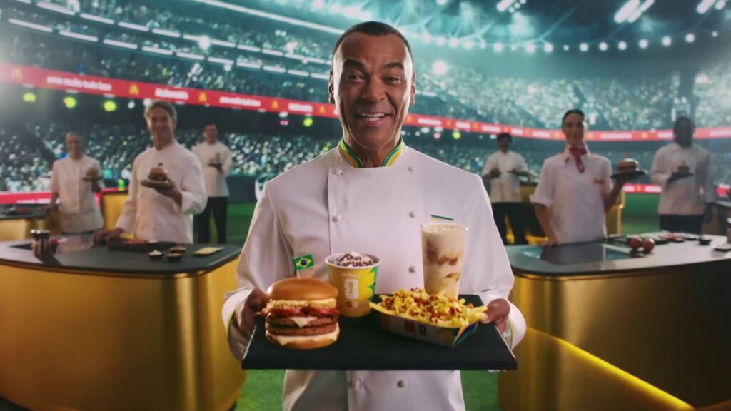 ブラジルのマクドナルドが2026 FIFAワールドカップに合わせて展開するキャンペーン「Seleções do Méqui」の画像。