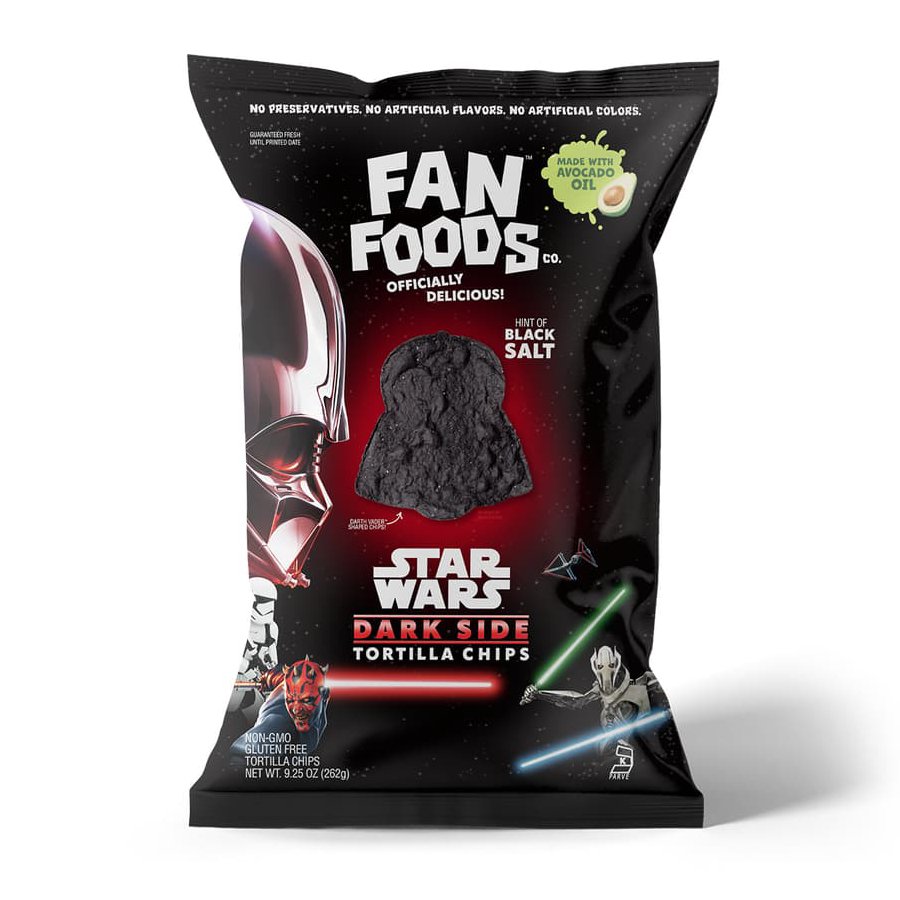 アメリカのFan Foods Co.が発表した『スター・ウォーズ』シリーズのトルティーヤチップスの画像。