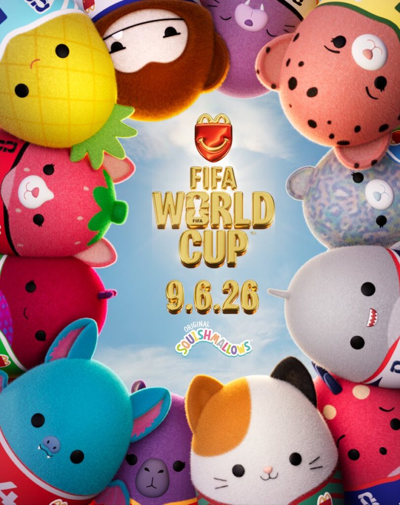 2026年のFIFAワールドカップにあわせてマクドナルドが展開する「FIFA World Cup 26™ Meal」と「FIFA World Cup 26™ Happy Meal」の画像。