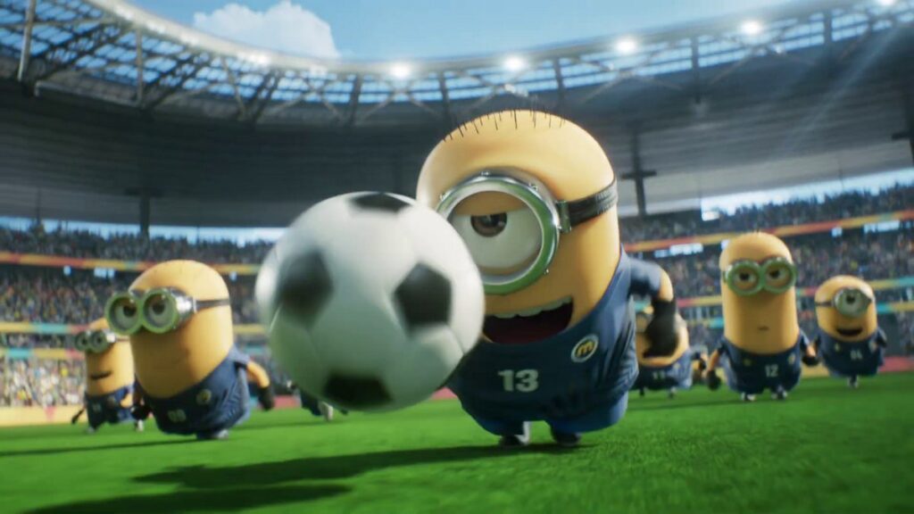 イルミネーションが映画『ミニオンズ&モンスターズ』のプロモーション映像として公開した、フランス代表でありレアル・マドリード所属のサッカー選手 キリアン・エムバペ が出演する特別ティザーの画像。