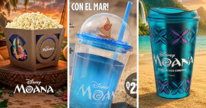 実写映画『モアナと伝説の海』の公開にあわせ、ブラジル各地の映画館チェーンが発表した限定ポップコーンバケットやコレクターズカップの画像。