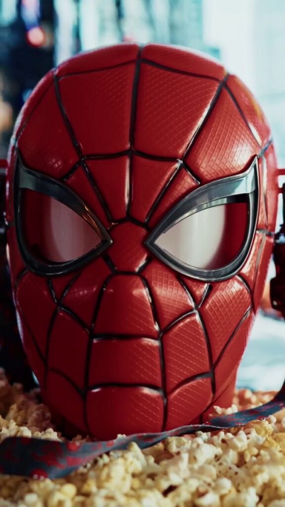 映画『スパイダーマン：ブランド・ニュー・デイ』の公開にあわせ、ブラジルの映画館チェーン Cinépolis が発表した限定ポップコーンバケットの画像。