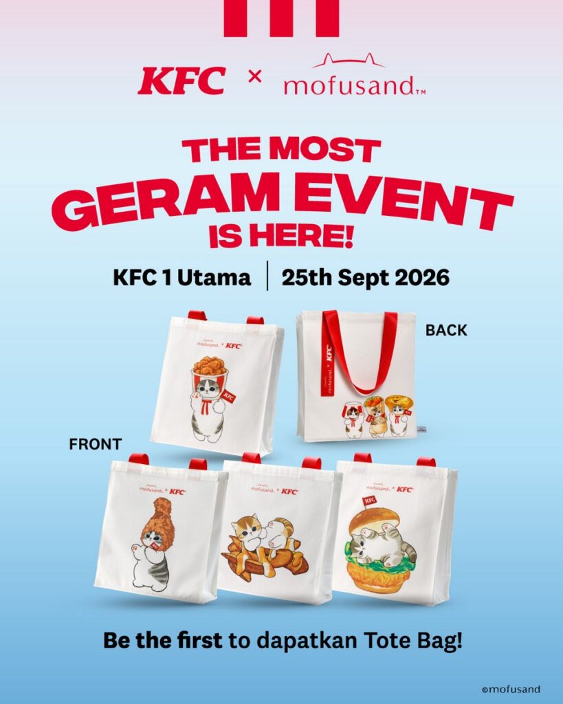 マレーシアのKFCが『mofusand』と提携し展開する、コラボキャンペーンの画像。