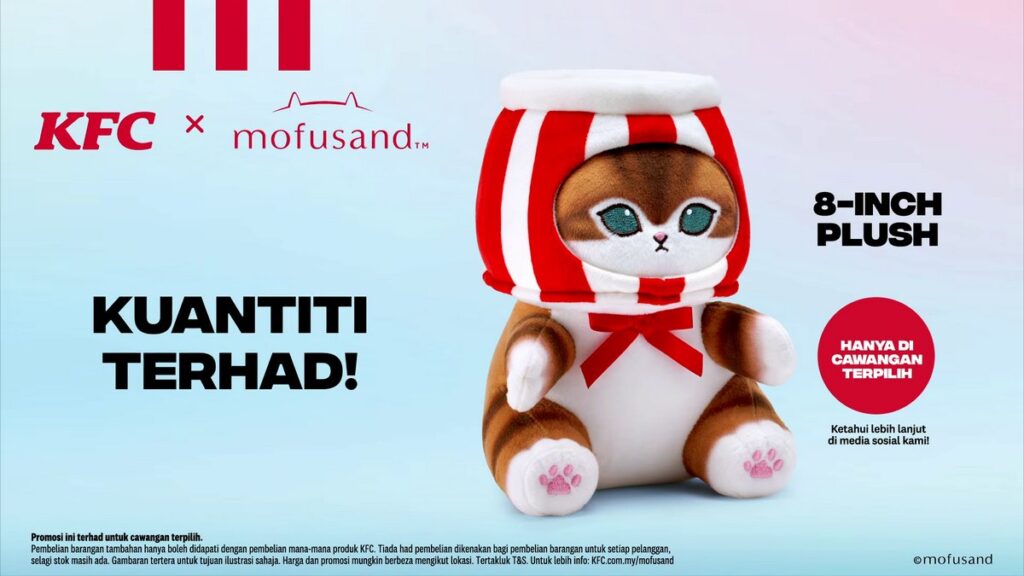 マレーシアのKFCが『mofusand』と提携し展開する、コラボキャンペーンの画像。
