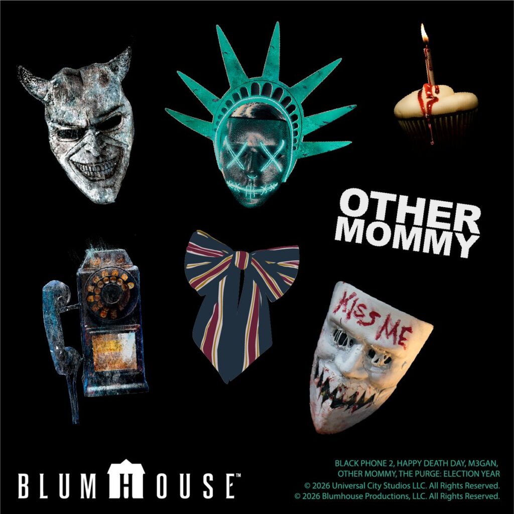 ブラムハウスが創業初期の移動オフィスだった伝説のバンをモチーフに展開する、「Blumhouse Van Popcorn Bucket with Stickers and Fog」の画像。