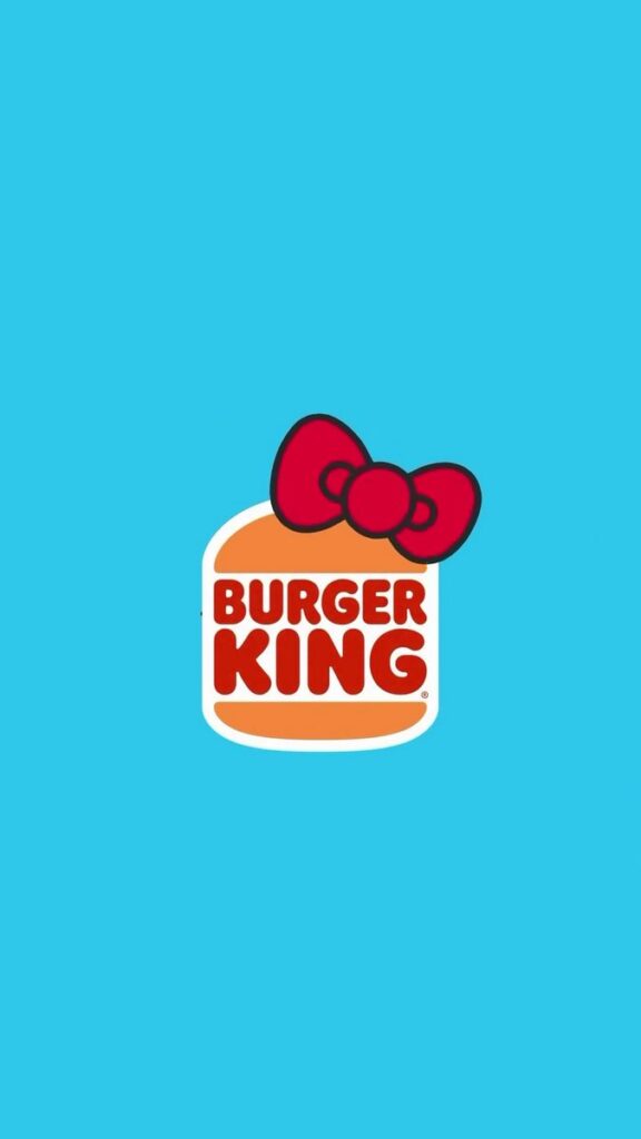 「Hello Kitty and Friends King Jr. Kids' Meal」の登場を告知する公式Instagram動画内で披露された、ハローキティのリボンがあしらわれたバーガーキングロゴ
