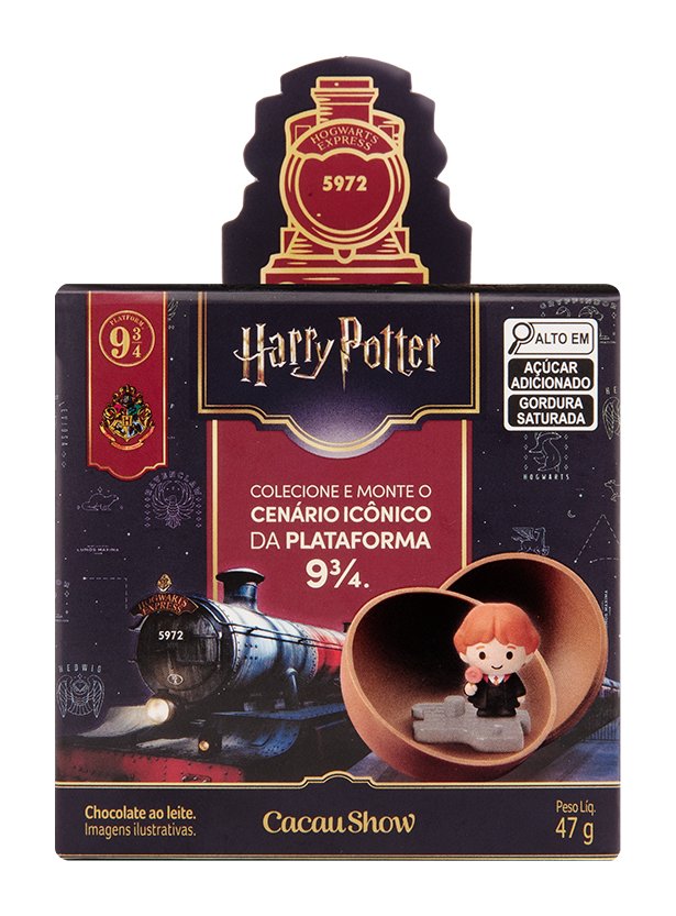 ブラジルのチョコレートブランドCacau Showが「こどもの日」にあわせて発表した、『ハリー・ポッター』限定コラボ商品の画像。