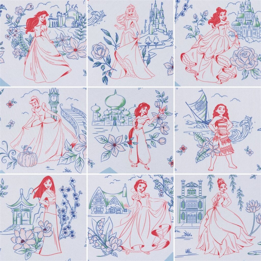 The Noble Collectionから登場した、160枚のレーザー刻印牌や専用バッグがセットになった『Disney Princess Mahjong Collector's Set』の画像。