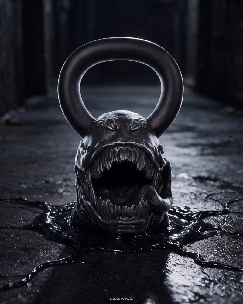 SUPERXがStrict Vision Athleticsと共同開発した、マーベル公式『MARVEL Kettlebell Series』の画像。