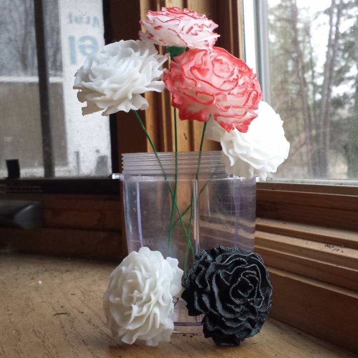 3D Printable Carnation Flower Blossom Topの画像