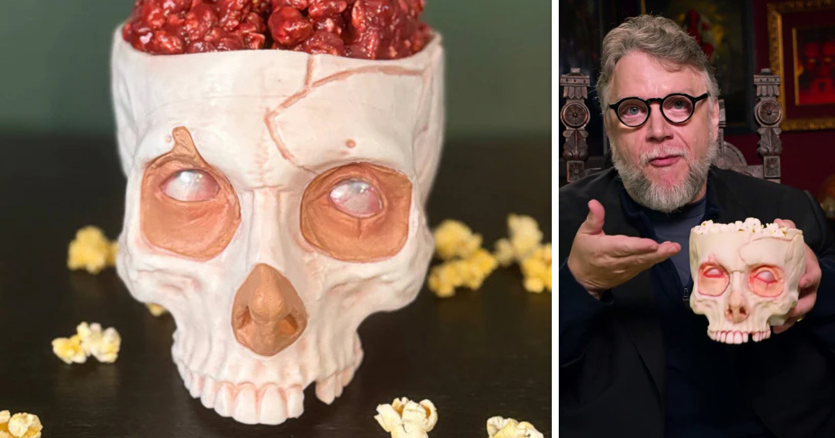 Netflixの新作映画『フランケンシュタイン』公開にあわせ登場した、ギレルモ・デル・トロ監督監修「Frankenstein Popcorn Bucket Collectible」の画像