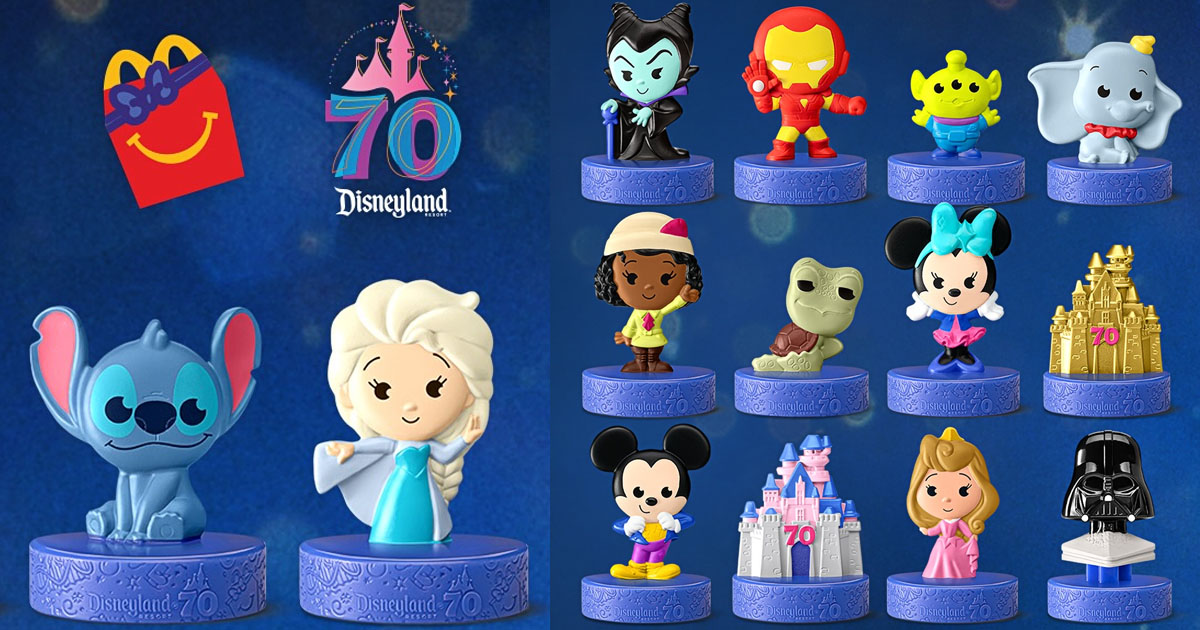 米国マクドナルドが発売する、ディズニーランド・リゾート70周年を記念した「ディズニーランド・リゾート ハッピーセット」の画像