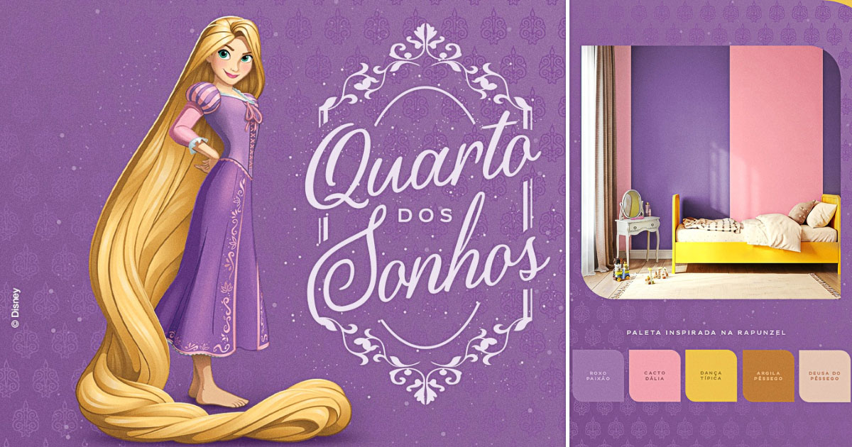 ブラジルの塗料ブランド「Coral」が展開する、色とペイントデザインだけで物語の世界観を表現するインテリアコレクション「Disney Princesas｜Crie seu Mundo」の画像