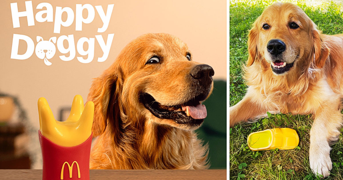 フランスのマクドナルドが発表した世界初の犬用マックトイコレクション「Happy Doggy」の画像