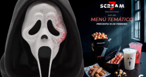 映画『スクリーム7』にあわせてCinépolisが発表した、ポップコーンバケットと特別メニューの画像。