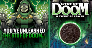 オレオとマーベルのコラボレーション最終章として発表された、「MARVEL OREO Stuf of Doom Cookies」の画像。