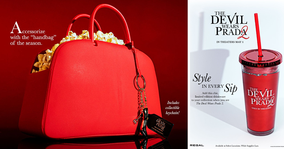 映画『プラダを着た悪魔 2』の公開に向けて、アメリカの映画館チェーン各社が展開するキャンペーンの画像。