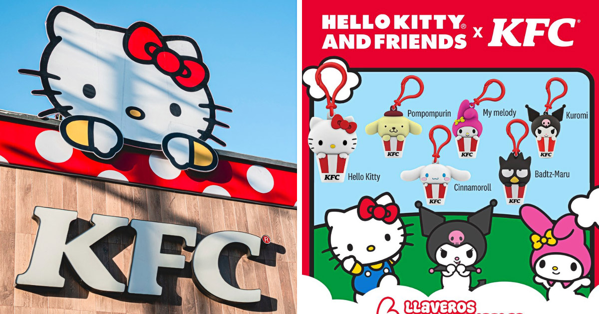メキシコKFCのハローキティポップアップの画像。