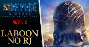 Netflix実写版『ONE PIECE』シーズン2の配信を記念してコパカバーナ海岸に登場した、実物大のアイランドクジラ「ラブーン」の画像。