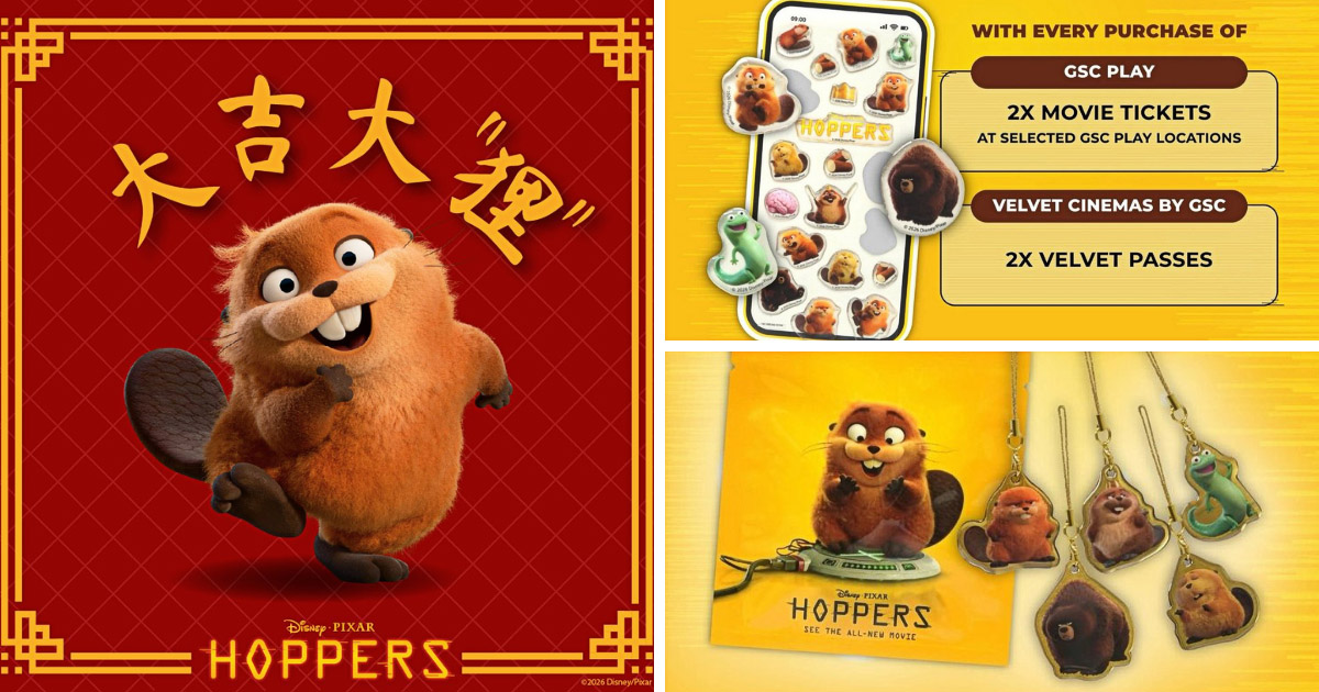 ディズニー＆ピクサー最新作『私がビーバーになる時』の公開にあわせアジアで展開される、春節をテーマにしたキャンペーンの画像。