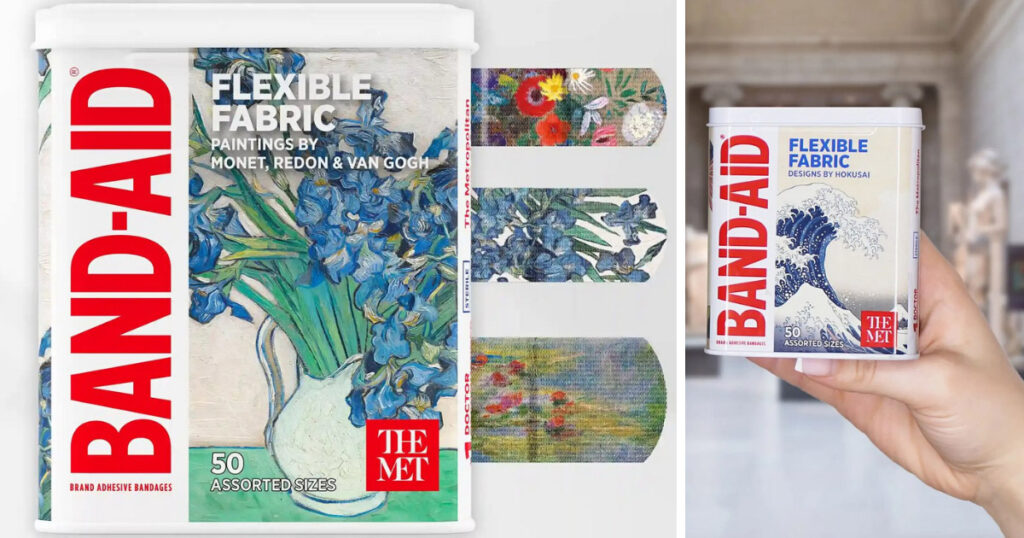 バンドエイドとメトロポリタン美術館がコラボし発表した、名画をデザインに取り入れた限定絆創膏コレクションの画像。