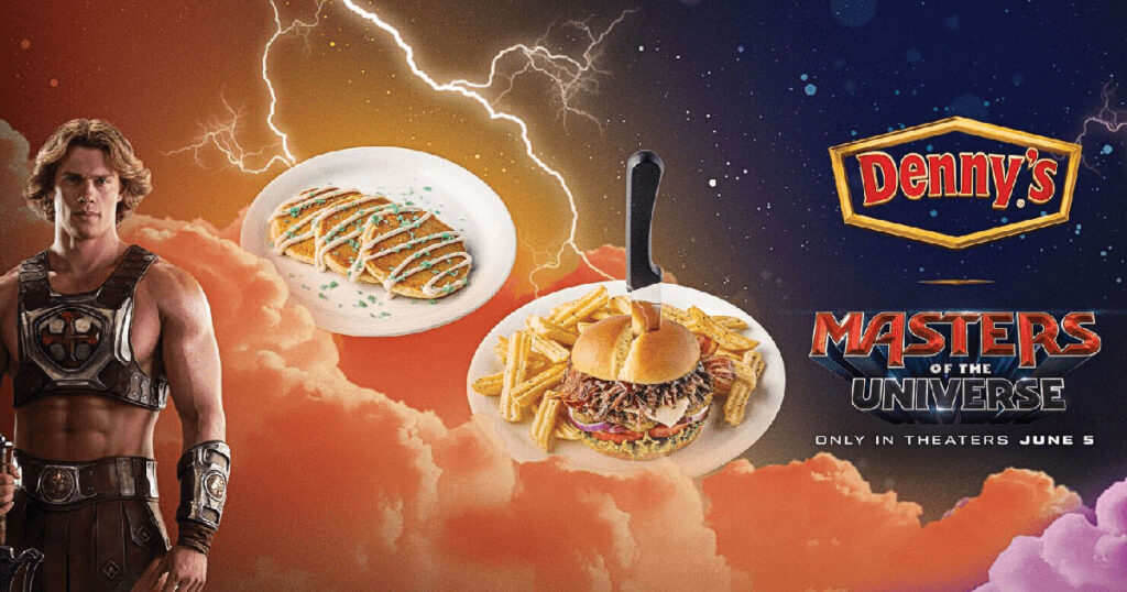 アメリカのデニーズが映画『マスターズ・オブ・ユニバース』とのコラボとして展開する、期間限定のテーマメニューの画像。