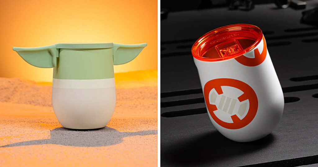 CORKCICLEが展開する、『スター・ウォーズ』のキャラクターたちをモチーフにした“Stemless”シリーズの画像。