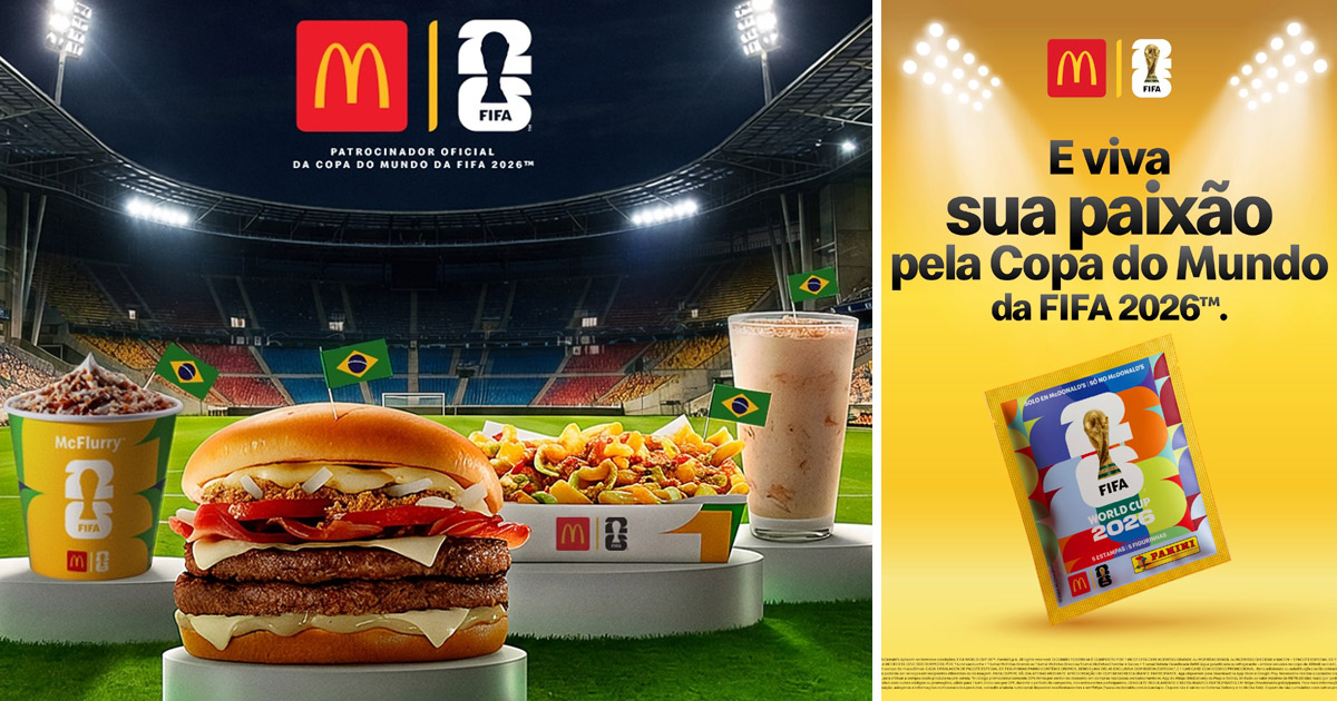 ブラジルのマクドナルドが2026 FIFAワールドカップに合わせて展開するキャンペーン「Seleções do Méqui」の画像。