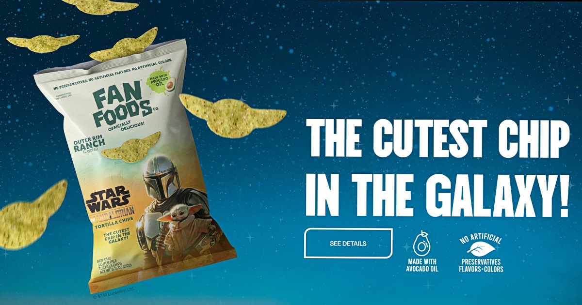 アメリカのFan Foods Co.が発表した『スター・ウォーズ』シリーズのトルティーヤチップスの画像。