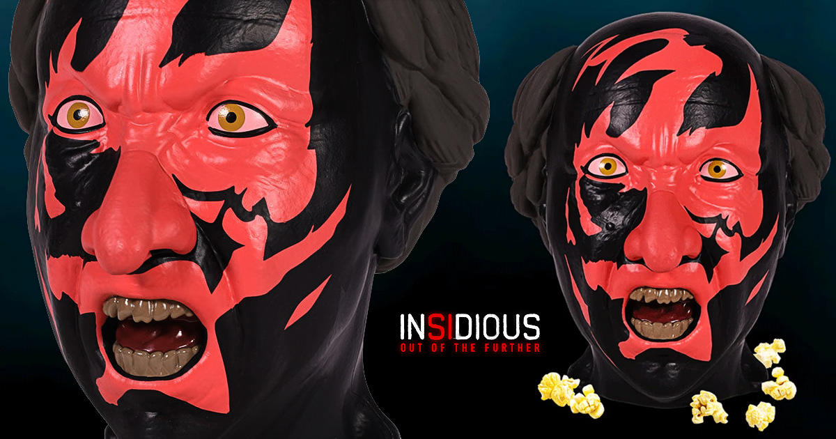 映画『Insidious: Out of the Further』の公開にあわせ、アメリカの映画館チェーン Cinemark のオンラインショップが発表した限定ポップコーンバケットの画像。