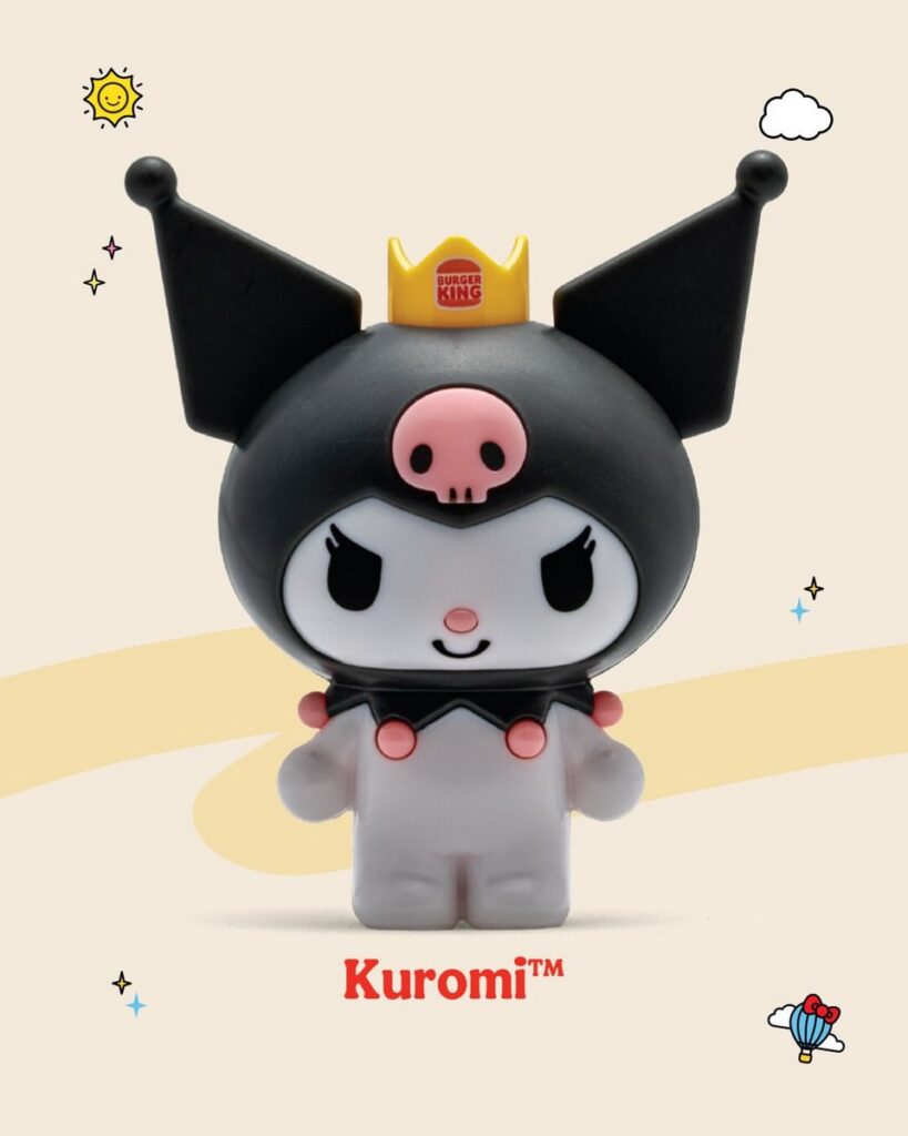 ブラジルのバーガーキングにおいて展開されている、サンリオの人気キャラクター「ハローキティ＆フレンズ」とのコラボレーション企画の画像。