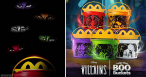米国マクドナルドで展開される、「Disney Villains Boo Buckets Happy Meal」の画像